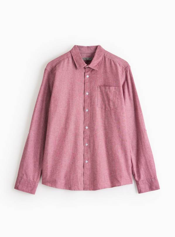 Dark Red Long Sleeve Oxford Shirt L